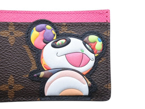 未使用 LOUIS VUITTON ルイヴィトン LV×TM カードケース ポルト カルト サーンプル モノグラム パンダ M13439 ブラウン ピンク中古 4b006990