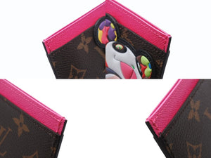 未使用 LOUIS VUITTON ルイヴィトン LV×TM カードケース ポルト カルト サーンプル モノグラム パンダ M13439 ブラウン ピンク中古 4b006990