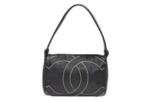 Load image into Gallery viewer, 極美品 CHANEL シャネル ワイルドステッチ ワンショルダーバッグ 9番台 ココマーク キャビアスキン ブラック ゴールド金具 中古 4b006992