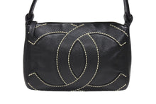 Load image into Gallery viewer, 極美品 CHANEL シャネル ワイルドステッチ ワンショルダーバッグ 9番台 ココマーク キャビアスキン ブラック ゴールド金具 中古 4b006992