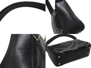 極美品 CHANEL シャネル ワイルドステッチ ワンショルダーバッグ 9番台 ココマーク キャビアスキン ブラック ゴールド金具 中古 4b006992