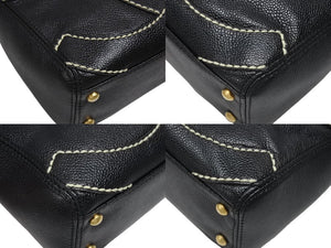 極美品 CHANEL シャネル ワイルドステッチ ワンショルダーバッグ 9番台 ココマーク キャビアスキン ブラック ゴールド金具 中古 4b006992