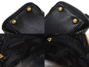 極美品 CHANEL シャネル ワイルドステッチ ワンショルダーバッグ 9番台 ココマーク キャビアスキン ブラック ゴールド金具 中古 4b006992