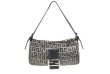 Load image into Gallery viewer, FENDI フェンディ ズッキーノ柄 マンマバケット ワンショルダーバッグ 26424 ネイビー シルバー シルバー金具 美品 中古4b006993