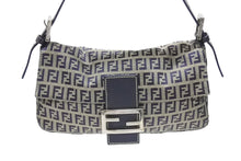 Load image into Gallery viewer, FENDI フェンディ ズッキーノ柄 マンマバケット ワンショルダーバッグ 26424 ネイビー シルバー シルバー金具 美品 中古4b006993