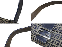 Load image into Gallery viewer, FENDI フェンディ ズッキーノ柄 マンマバケット ワンショルダーバッグ 26424 ネイビー シルバー シルバー金具 美品 中古4b006993