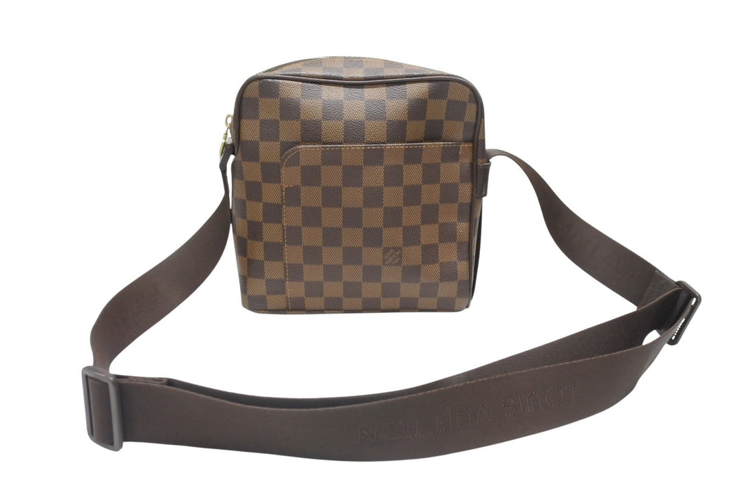 極美品 LOUIS VUITTON ルイヴィトン ショルダーバッグ オラフPM ダミエキャンバス ブラウン N41442 中古 4b006994