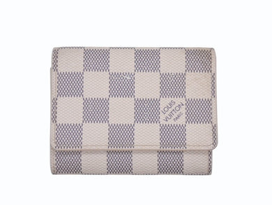 LOUIS VUITTON ルイヴィトン ダミエアズール アンヴェロップ カルト ドゥ ヴィジット 名刺入れ N61746 ホワイト 美品 中古 4b006996