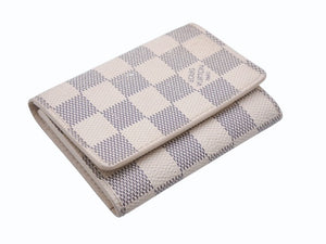 LOUIS VUITTON ルイヴィトン ダミエアズール アンヴェロップ カルト ドゥ ヴィジット 名刺入れ N61746 ホワイト 美品 中古 4b006996