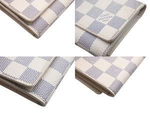 LOUIS VUITTON ルイヴィトン ダミエアズール アンヴェロップ カルト ドゥ ヴィジット 名刺入れ N61746 ホワイト 美品 中古 4b006996