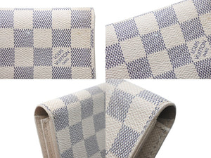 LOUIS VUITTON ルイヴィトン ダミエアズール アンヴェロップ カルト ドゥ ヴィジット 名刺入れ N61746 ホワイト 美品 中古 4b006996