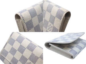 LOUIS VUITTON ルイヴィトン ダミエアズール アンヴェロップ カルト ドゥ ヴィジット 名刺入れ N61746 ホワイト 美品 中古 4b006996