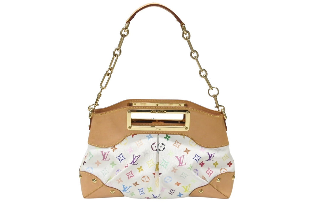 LOUIS VUITTON ルイヴィトン モノグラムマルチカラー ジュディPM 村上隆 ハンドバッグ M40257 ホワイト 美品 中古 4b006998