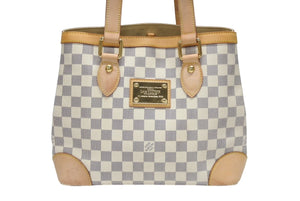 LOUIS VUITTON ルイヴィトン ハンドバッグ N51207 ハムステッドPM ホワイト ダミエアズールキャンバス 美品 中古 4b006999