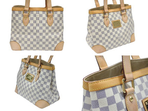 LOUIS VUITTON ルイヴィトン ハンドバッグ N51207 ハムステッドPM ホワイト ダミエアズールキャンバス 美品 中古 4b006999