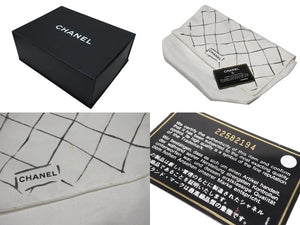 CHANEL シャネル マトラッセ25 チェーンショルダー ショルダーバッグ Wフラップ 22番台 ラムスキン トリコロールカラー シルバー金具 美品 中古 4b007004