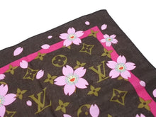 Load image into Gallery viewer, 極美品 LOUIS VUITTON ルイヴィトン LV × TM カレ モノグラム チェリーブロッサム スカーフ 村上隆 マロン M71920 中古 4b007010
