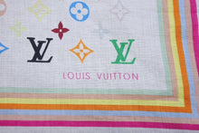 Load image into Gallery viewer, 極美品 LOUIS VUITTON ルイヴィトン バンダナ スカーフ M71911 モノグラム マルチカラー ホワイト 村上隆 中古 4b007012