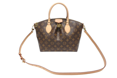 極美品 LOUIS VUITTON ルイヴィトン モノグラム ボエシMM 2WAY ショルダーバッグ ハンドバッグ M45986 ブラウン 中古 4b007013