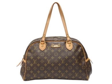 極美品 LOUIS VUITTON ルイヴィトン モントルグイユGM ハンドバッグ M95566 ブラウン PVC レザー ゴールド金具 中古 4b007014