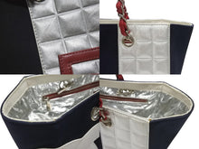 Load image into Gallery viewer, 極美品 CHANEL シャネル トートバッグ チェーンショルダー ココマーク 7番台 No.5 ネイビー シルバー キャンバス レザー 中古 4b007015