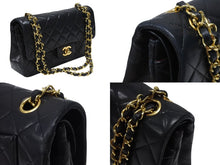 Load image into Gallery viewer, 極美品 CHANEL シャネル マトラッセ23 Wフラップ Wチェーンショルダーバッグ 1番台 ラムスキン ココマーク ブラック ゴールド金具 中古 4b007017