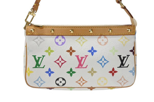 新品同様 LOUIS VUITTON ルイヴィトン ポシェット アクセソワール アクセサリーポーチ M92649 モノグラム マルチカラー 村上隆 中古 4b007020