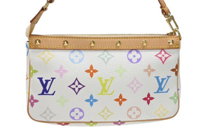 新品同様 LOUIS VUITTON ルイヴィトン ポシェット アクセソワール アクセサリーポーチ M92649 モノグラム マルチカラー 村上隆 中古 4b007020