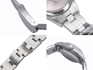 ROLEX ロレックス 腕時計 オイスターパーペチュアル 76080 K刻印 ステンレススチール シルバー ピンク文字盤 美品 中古 4b007023