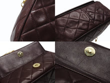 Load image into Gallery viewer, CHANEL シャネル チェーンショルダーバッグ 3番台 ココマーク フリンジ レザー ボルドー ゴールド金具 美品 中古 4b007025