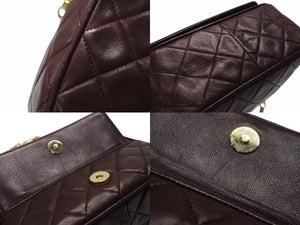 CHANEL シャネル チェーンショルダーバッグ 3番台 ココマーク フリンジ レザー ボルドー ゴールド金具 美品 中古 4b007025