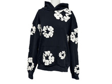 Load image into Gallery viewer, DENIM TEARS デニムティアーズ Cotton Wreath Hoodie コットンリース フーディー サイズL ブラック ホワイト 美品 中古 4b007040
