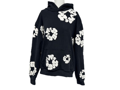 DENIM TEARS デニムティアーズ Cotton Wreath Hoodie コットンリース フーディー サイズL ブラック ホワイト 美品 中古 4b007040