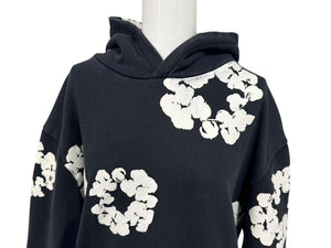 DENIM TEARS デニムティアーズ Cotton Wreath Hoodie コットンリース フーディー サイズL ブラック ホワイト 美品 中古 4b007040