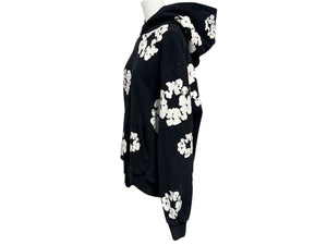 DENIM TEARS デニムティアーズ Cotton Wreath Hoodie コットンリース フーディー サイズL ブラック ホワイト 美品 中古 4b007040