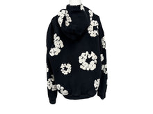 Load image into Gallery viewer, DENIM TEARS デニムティアーズ Cotton Wreath Hoodie コットンリース フーディー サイズL ブラック ホワイト 美品 中古 4b007040
