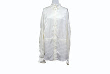 Load image into Gallery viewer, BALENCIAGA バレンシアガ 22AW BB モノグラム ツイスト 長袖シャツ ホワイト レーヨン ロゴ 704461 サイズ1 美品 中古 4b003885