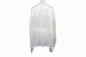 BALENCIAGA バレンシアガ 22AW BB モノグラム ツイスト 長袖シャツ ホワイト レーヨン ロゴ 704461 サイズ1 美品 中古 4b003885