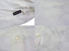 Load image into Gallery viewer, BALENCIAGA バレンシアガ 22AW BB モノグラム ツイスト 長袖シャツ ホワイト レーヨン ロゴ 704461 サイズ1 美品 中古 4b003885