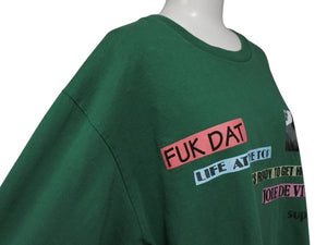 Supreme シュプリーム FUK DAT グラフィックデザイン半袖Ｔシャツ グリーン コットン サイズL 美品 中古 4b007054