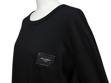 Load image into Gallery viewer, DOLCE&amp;GABBANA ドルチェ&amp;ガッバーナ 半袖 クルーネック Tシャツ ロゴプレート G8HLOT ブラック 黒 美品 中古 4b007060