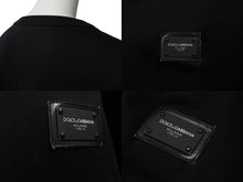 Load image into Gallery viewer, DOLCE&amp;GABBANA ドルチェ&amp;ガッバーナ 半袖 クルーネック Tシャツ ロゴプレート G8HLOT ブラック 黒 美品 中古 4b007060