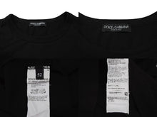 Load image into Gallery viewer, DOLCE&amp;GABBANA ドルチェ&amp;ガッバーナ 半袖 クルーネック Tシャツ ロゴプレート G8HLOT ブラック 黒 美品 中古 4b007060
