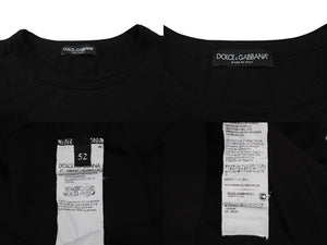 DOLCE&GABBANA ドルチェ&ガッバーナ 半袖 クルーネック Tシャツ ロゴプレート G8HLOT ブラック 黒 美品 中古 4b007060