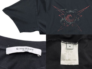 Givenchy ジバンシー 半袖Ｔシャツ BM70FT3002 ブラック コットン バックプリント サイズM 美品 中古 4b007062