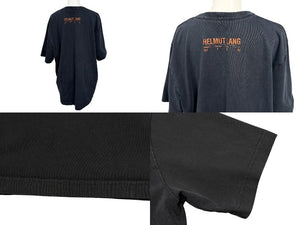 HELMUT LANG ヘルムートラング ロゴプリント半袖Ｔシャツ ブラック コットン サイズL CA52192 美品 中古 4b007064