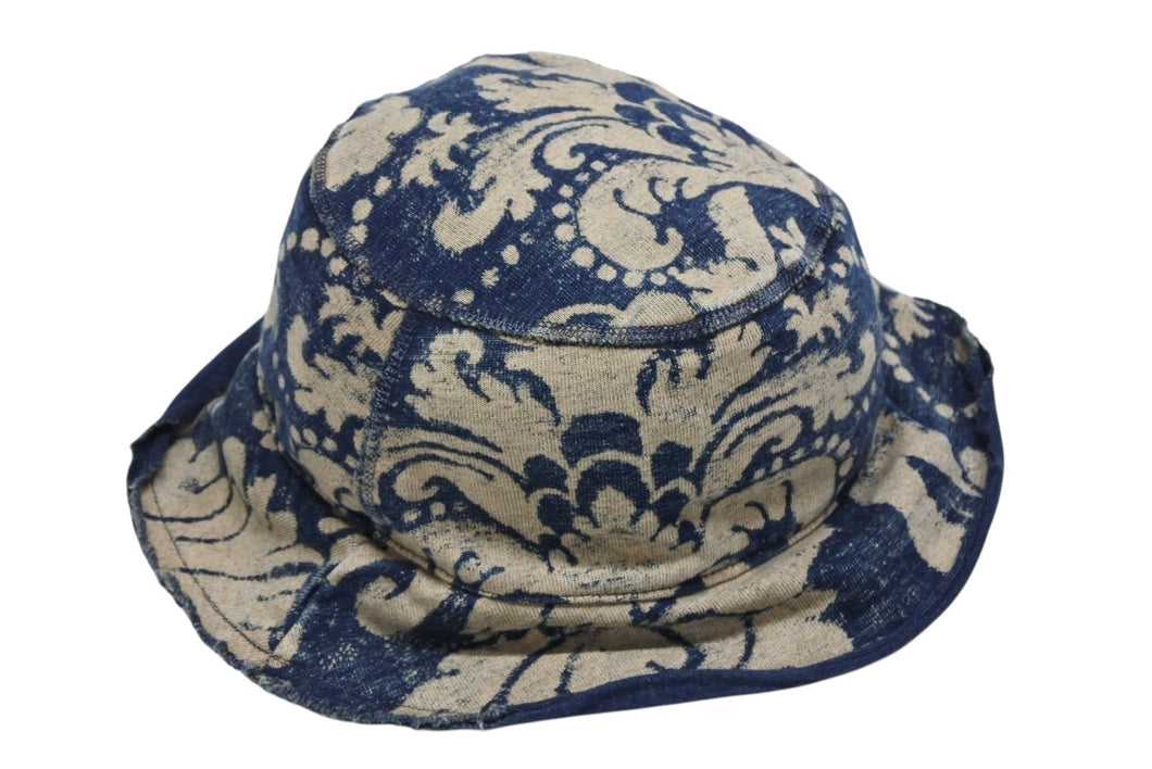 KAPITAL キャピタル 天竺 ダマスク 抜染プリント バケットハット 帽子 EK-1402XH インディゴ ONE SIZE 美品 中古 4b007066