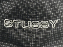 画像をギャラリービューアに読み込む, STUSSY ステューシー 軽量ナイロンキャップ チェック柄 ダークグレー ナイロン ポリエステル 美品 中古 4b007068