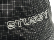 画像をギャラリービューアに読み込む, STUSSY ステューシー 軽量ナイロンキャップ チェック柄 ダークグレー ナイロン ポリエステル 美品 中古 4b007068