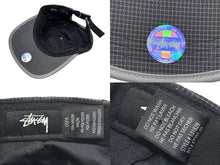 画像をギャラリービューアに読み込む, STUSSY ステューシー 軽量ナイロンキャップ チェック柄 ダークグレー ナイロン ポリエステル 美品 中古 4b007068